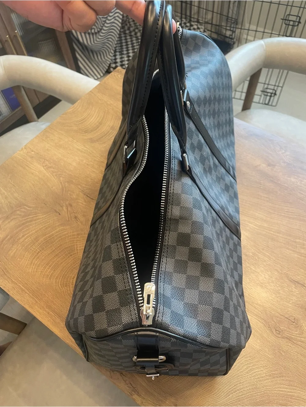 Classic Gray and black Checkerboard Weekender Bag